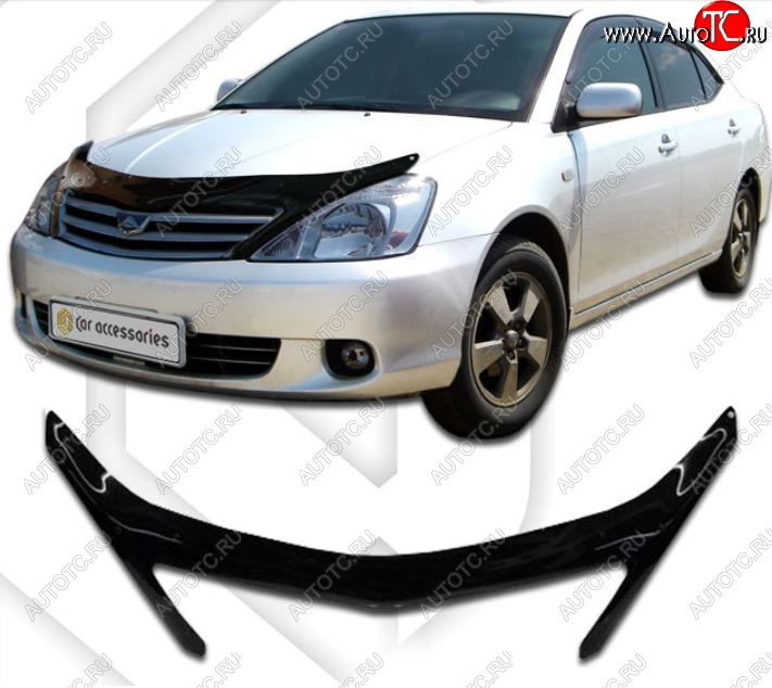 2 399 р. Дефлектор капота CA-Plastiс  Toyota Allion  T240 (2001-2007) седан дорестайлинг, седан рестайлинг (Classic черный, Без надписи)  с доставкой в г. Горно‑Алтайск