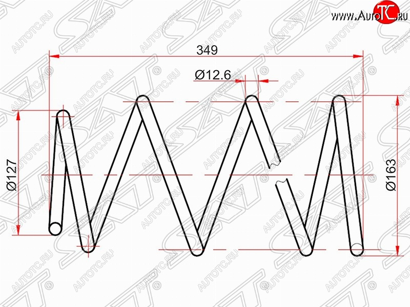 2 699 р. Комплект передних пружин (2 шт.) 2WD/4WD SAT  Toyota Allion  T240 - Premio  T240  с доставкой в г. Горно‑Алтайск