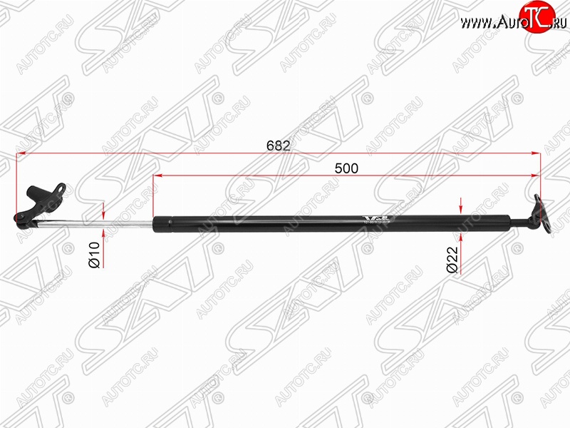 1 399 р. Правый упор крышки багажника (газовый) SAT  Toyota Alphard  H10 (2002-2008) дорестайлинг, рестайлинг  с доставкой в г. Горно‑Алтайск