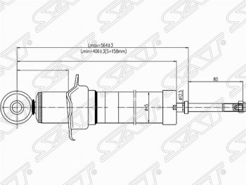 Амортизатор задний SAT (установка на левую или правую сторону) Toyota Mark 2 X110 седан дорестайлинг (2000-2002)