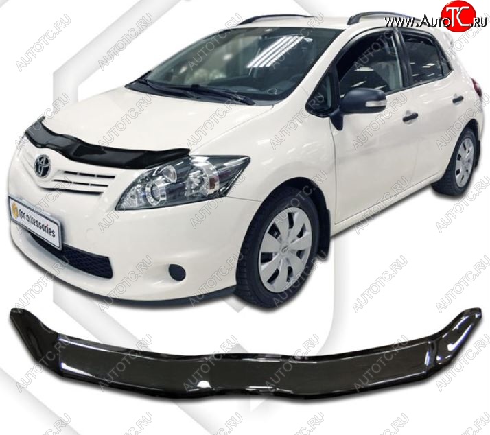 1 899 р. Дефлектор капота CA-Plastiс  Toyota Auris  E150 (2010-2012) хэтчбэк 5 дв. рестайлинг (Classic черный, Без надписи)  с доставкой в г. Горно‑Алтайск