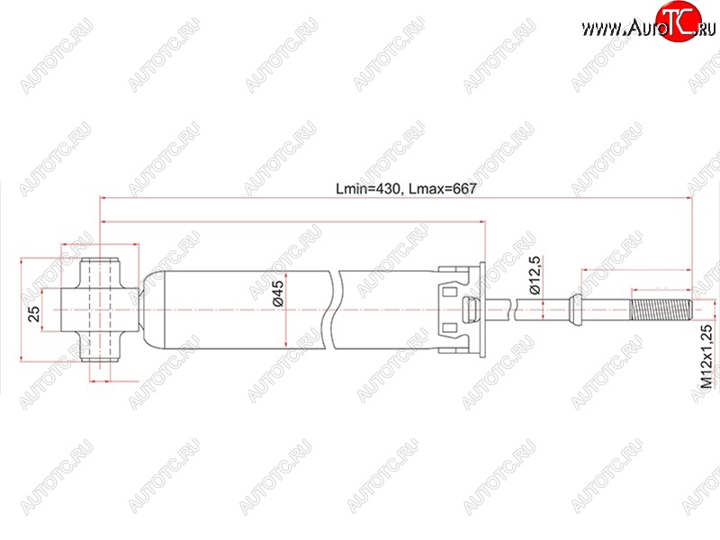 2 579 р. Амортизатор задний LH=RH SAT  Toyota Auris  E150 - Corolla Rumion  E150  с доставкой в г. Горно‑Алтайск