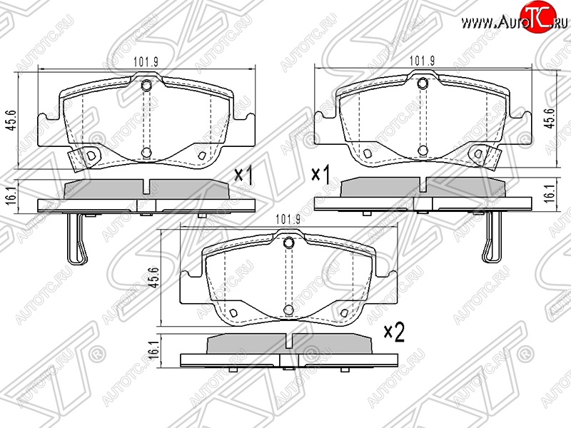 799 р. Колодки тормозные SAT (задние) Toyota Corolla E180 дорестайлинг (2013-2016)  с доставкой в г. Горно‑Алтайск