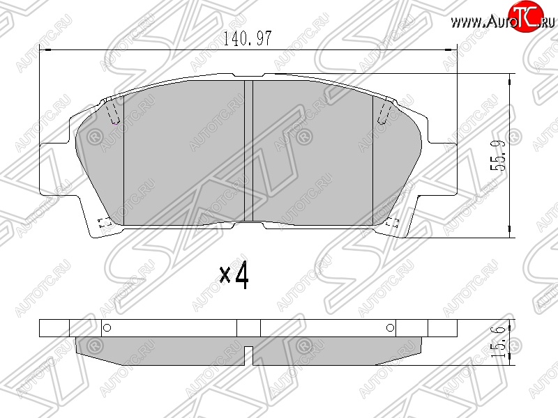 1 359 р. Колодки тормозные SAT (передние) Toyota Avensis T220 седан дорестайлинг (1997-2001)  с доставкой в г. Горно‑Алтайск