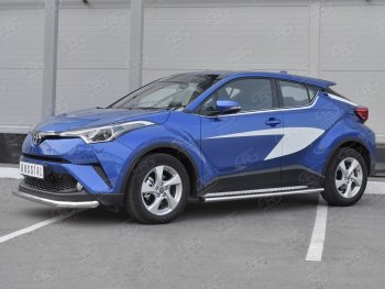 17 299 р. Защита переднего бампера (Ø63 мм, нержавейка) SLITKOFF Toyota C-HR NGX10, ZGX10 дорестайлинг (2016-2019)  с доставкой в г. Горно‑Алтайск. Увеличить фотографию 2