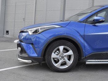 17 299 р. Защита переднего бампера (Ø63 мм, нержавейка) SLITKOFF Toyota C-HR NGX10, ZGX10 дорестайлинг (2016-2019)  с доставкой в г. Горно‑Алтайск. Увеличить фотографию 3