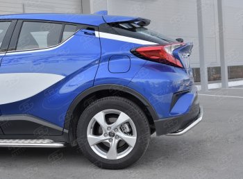 15 749 р. Защита заднего бампера (Ø42 мм волна, нержавейка) SLITKOFF  Toyota C-HR  NGX10, ZGX10 (2016-2019) дорестайлинг  с доставкой в г. Горно‑Алтайск. Увеличить фотографию 3