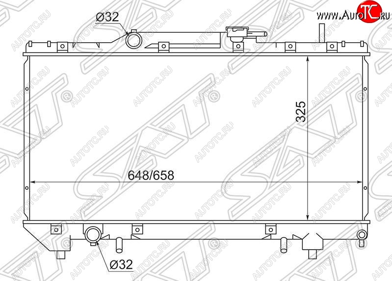 4 899 р. Радиатор двигателя SAT  Toyota Caldina ( T190,  T210) - Corona  T190  с доставкой в г. Горно‑Алтайск