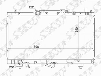 5 349 р. Радиатор двигателя SAT Toyota Caldina T190 дорестайлинг универсал (1992-1995)  с доставкой в г. Горно‑Алтайск. Увеличить фотографию 1