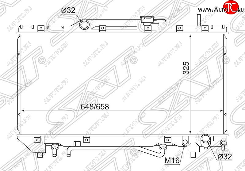 5 549 р. Радиатор двигателя SAT Toyota Corona T190 седан дорестайлинг (1992-1994)  с доставкой в г. Горно‑Алтайск