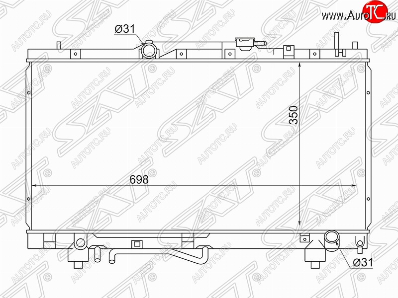 6 249 р. Радиатор двигателя SAT (трубчатый, МКПП/АКПП, Китай) Toyota Caldina T190 дорестайлинг универсал (1992-1995)  с доставкой в г. Горно‑Алтайск