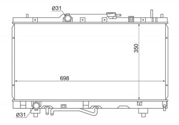 Радиатор двигателя SAT (пластинчатый, МКПП/АКПП, Пробка радиатора R102A, Китай) Toyota Carina Е210 седан дорестайлинг (1996-1998)