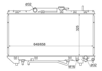 Радиатор двигателя SAT Toyota Carina Е210 седан дорестайлинг (1996-1998)