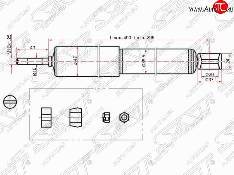 1 669 р. Амортизатор задний SAT Toyota Caldina T190 дорестайлинг универсал (1992-1995)  с доставкой в г. Горно‑Алтайск