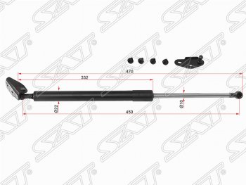 1 379 р. Правый газовый упор крышки багажника SAT Toyota Caldina T210 дорестайлинг универсал (1997-1999)  с доставкой в г. Горно‑Алтайск. Увеличить фотографию 1