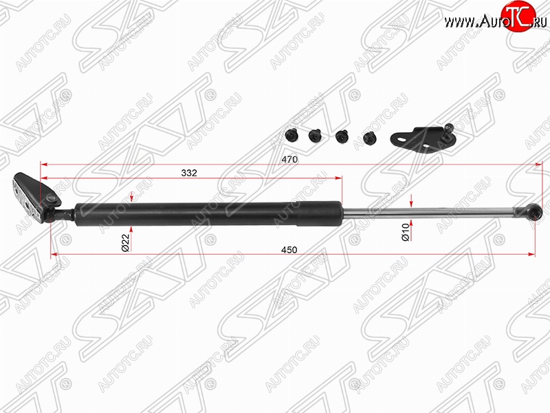 1 389 р. Правый газовый упор крышки багажника SAT  Toyota Caldina  T210 (1997-1999) дорестайлинг универсал  с доставкой в г. Горно‑Алтайск