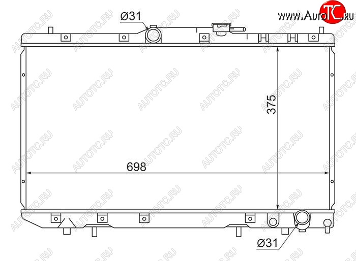 8 599 р. Радиатор двигателя SAT (пластинчатый, дизель, АКПП/МКПП, Китай)  Toyota Caldina ( T190,  T210) - Corona Premio  T210  с доставкой в г. Горно‑Алтайск