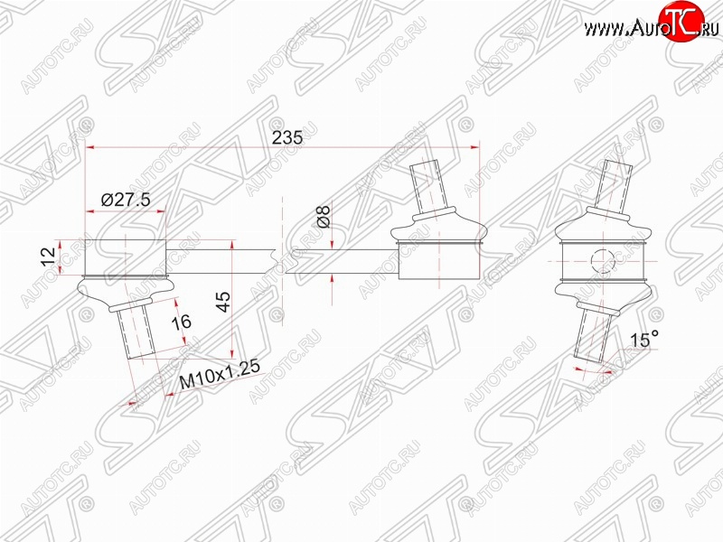 489 р. Стойка (тяга) заднего стабилизатора SAT  Toyota Camry  V30 - Vista  седан  с доставкой в г. Горно‑Алтайск