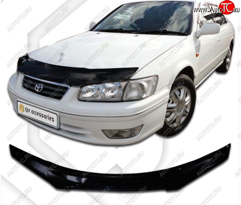 2 079 р. Дефлектор капота  Camry Gracia Wagon (MCV21W, MCV25W, SXV20W, SXV25W) CA-Plastiс  Toyota Camry  XV20 (1999-2001) (Classic черный, Без надписи)  с доставкой в г. Горно‑Алтайск