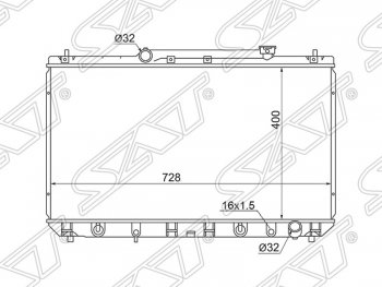 5 549 р. Радиатор двигателя SAT (трубчатый, 2.2, МКПП/АКПП) Toyota Camry XV20 (1999-2001)  с доставкой в г. Горно‑Алтайск. Увеличить фотографию 1
