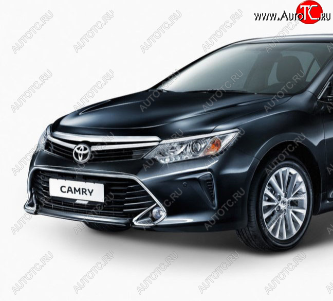 144 999 р. Передний бампер Original (без омывателей фар) Toyota Camry XV55 1-ый рестайлинг (2014-2017) (Неокрашенный)  с доставкой в г. Горно‑Алтайск