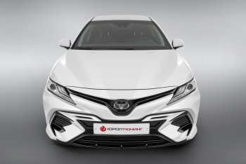 17 999 р. Накладка в центральный воздухозаборник переднего бампера Harius  Toyota Camry  XV70 (2017-2021) дорестайлинг (Неокрашенная)  с доставкой в г. Горно‑Алтайск. Увеличить фотографию 2