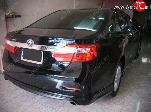 3 789 р. Накладка на задний бампер CT Toyota Camry XV50 дорестайлинг (2011-2014) (Неокрашенная)  с доставкой в г. Горно‑Алтайск