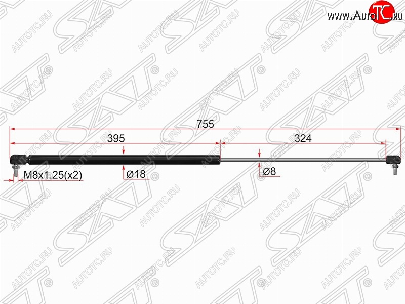 899 р. Газовый упор капота SAT  Toyota Camry  XV30 (2001-2006) дорестайлинг, рестайлинг  с доставкой в г. Горно‑Алтайск