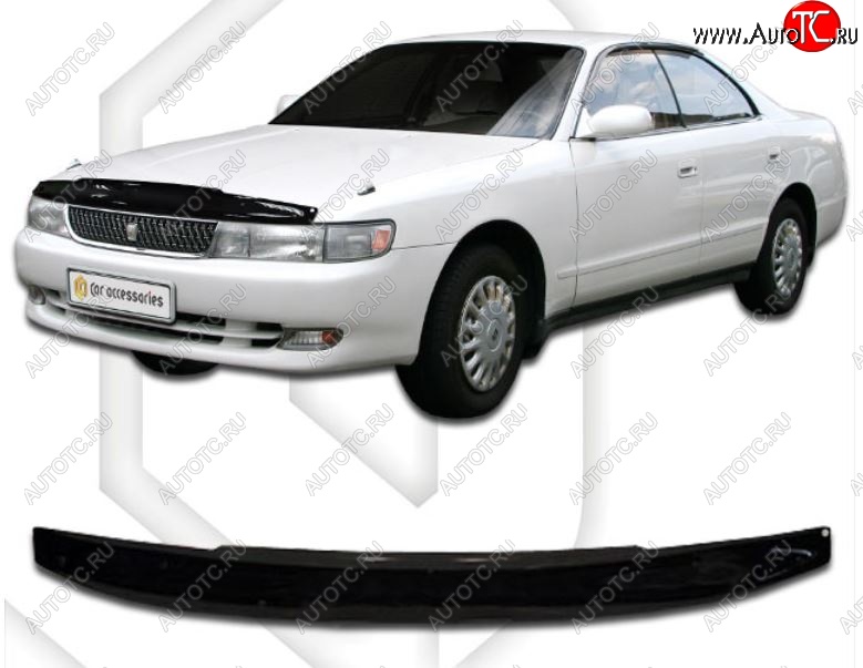 1 899 р. Дефлектор капота CA-Plastiс  Toyota Chaser (1992-1996) (Classic черный, Без надписи)  с доставкой в г. Горно‑Алтайск