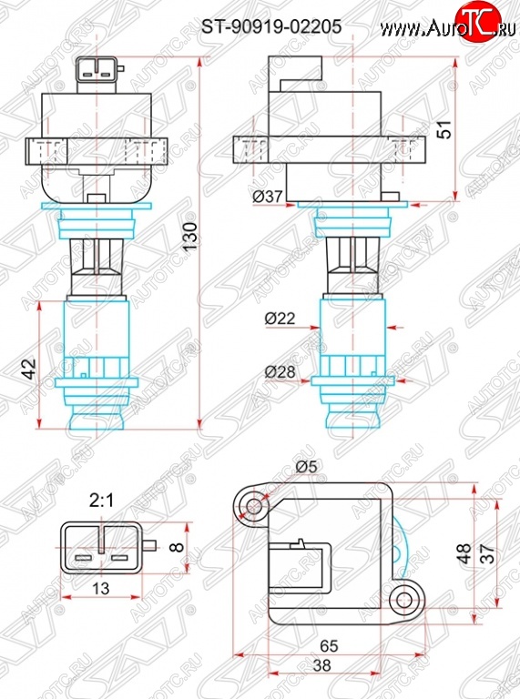 1 549 р. Катушка зажигания SAT  Toyota Chaser - Soarer  3  с доставкой в г. Горно‑Алтайск