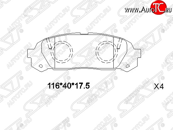 1 379 р. Колодки тормозные SAT (задние) Toyota Mark 2 X100 седан (1996-2000)  с доставкой в г. Горно‑Алтайск