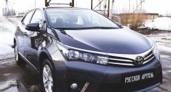 1 169 р. Реснички на фары RA Toyota Corolla E180 дорестайлинг (2013-2016) (Неокрашенные)  с доставкой в г. Горно‑Алтайск. Увеличить фотографию 2