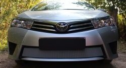 1 539 р. Сетка на бампер Russtal (хром) Toyota Corolla E180 дорестайлинг (2013-2016)  с доставкой в г. Горно‑Алтайск. Увеличить фотографию 3