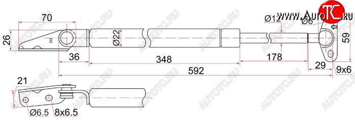 1 259 р. Правый газовый упор крышки багажника SAT  Toyota Corolla  E100 - Sprinter  E110  с доставкой в г. Горно‑Алтайск