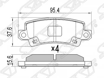 Колодки тормозные SAT (задние) Toyota Corolla Fielder E120 универсал дорестайлинг (2000-2002)