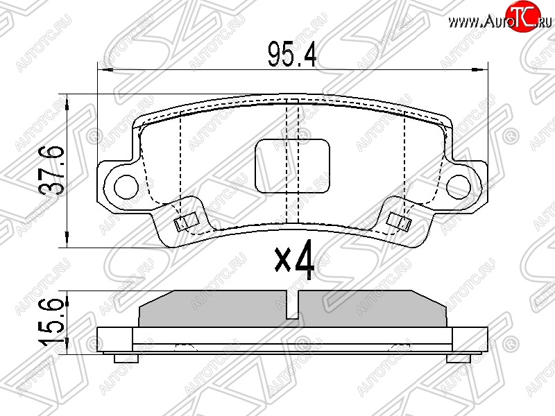 649 р. Колодки тормозные SAT (задние) Toyota Corolla Fielder E120 универсал дорестайлинг (2000-2002)  с доставкой в г. Горно‑Алтайск