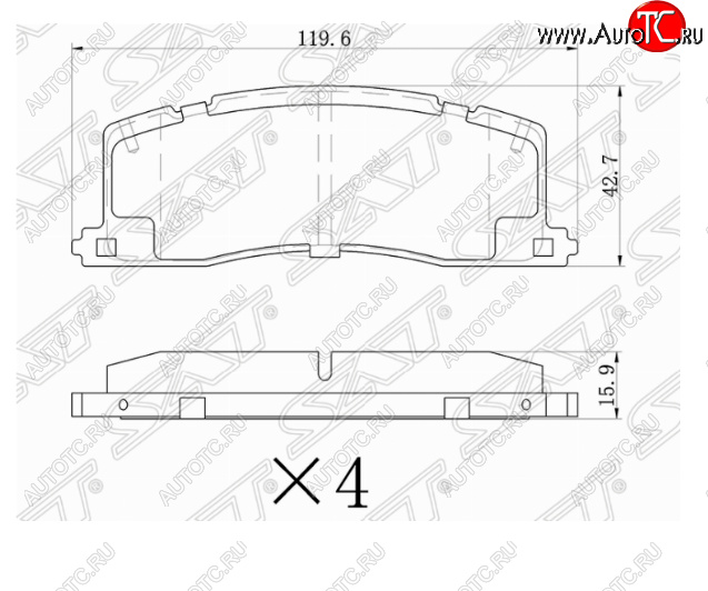 999 р. Комплект задних тормозных колодок SAT  Toyota Estima  XR10,XR20 - Estima Emina  XR10, XR20  с доставкой в г. Горно‑Алтайск