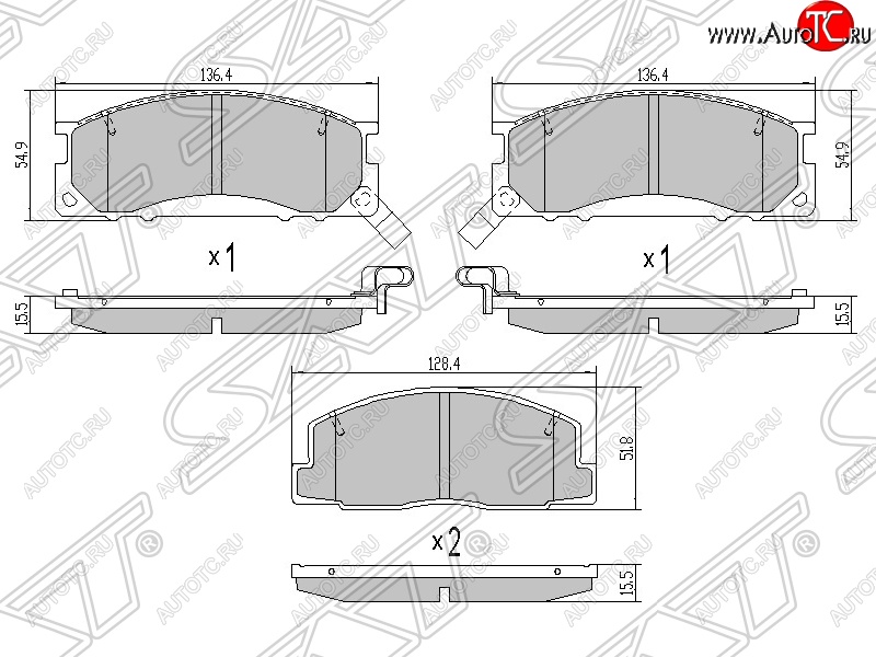 1 299 р. Колодки тормозные SAT (передние)  Toyota Estima  XR10,XR20 - Estima Emina  XR10, XR20  с доставкой в г. Горно‑Алтайск