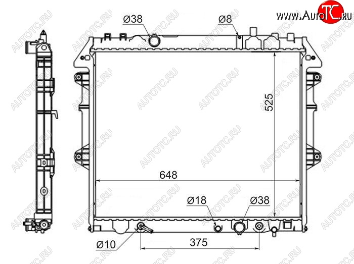 5 449 р. Радиатор двигателя SAT Toyota Hilux AN20,AN30  2-ой рестайлинг (2011-2016)  с доставкой в г. Горно‑Алтайск