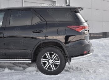 17 699 р. Защита заднего бампера (Ø63 мм, нержавейка) SLITKOFF Toyota Fortuner AN160 дорестайлинг (2015-2020)  с доставкой в г. Горно‑Алтайск. Увеличить фотографию 4