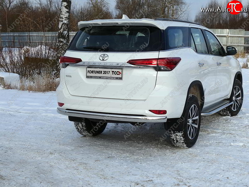 24 099 р. Защита заднего бампера (овальная) ТСС(нержавейка d 75х42 мм)  Toyota Fortuner  AN160 (2015-2024) дорестайлинг, рестайлинг  с доставкой в г. Горно‑Алтайск