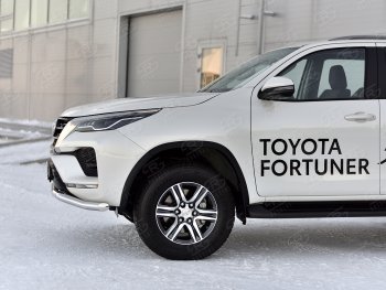 16 999 р. Защита переднего бампера (Ø63 мм, нержавейка) SLITKOFF  Toyota Fortuner  AN160 (2020-2024) рестайлинг  с доставкой в г. Горно‑Алтайск. Увеличить фотографию 4