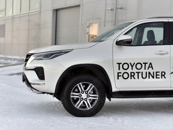 16 699 р. Защита переднего бампера (Ø75х42 мм, нержавейка) Russtal Toyota Fortuner AN160 рестайлинг (2020-2025)  с доставкой в г. Горно‑Алтайск. Увеличить фотографию 4