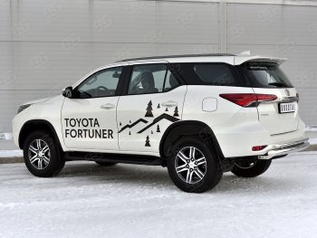 23 549 р. Защита заднего бампера (Ø76 и 42 мм, нержавейка) SLITKOFF  Toyota Fortuner  AN160 (2020-2024) рестайлинг  с доставкой в г. Горно‑Алтайск. Увеличить фотографию 3