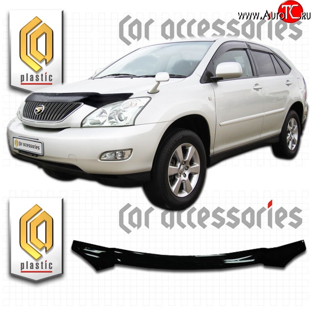 2 079 р. Дефлектор капота CA-Plastic  Toyota Harrier  XU30 (2003-2013) (Classic черный, Без надписи)  с доставкой в г. Горно‑Алтайск