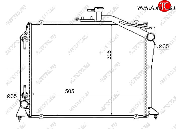 10 249 р. Радиатор двигателя SAT (GASOLINE)  Toyota Hiace  H100 (1989-2004) минивэн дорестайлинг (Япония), минивэн 1-ый рестайлинг (Япония), минивэн (Япония)  2-ой рестайлинг  с доставкой в г. Горно‑Алтайск