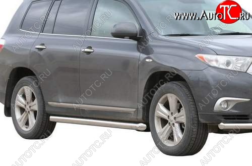 30 999 р. Защита порогов ТехноСфера (Техно Сфера) (нержавейка, 63.5 mm) Toyota Highlander XU40 рестайлинг (2010-2013)  с доставкой в г. Горно‑Алтайск