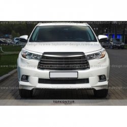 2 199 р. Реснички на фары TopKontur Design Toyota Highlander XU50 дорестайлинг (2013-2017) (Неокрашенные)  с доставкой в г. Горно‑Алтайск. Увеличить фотографию 2