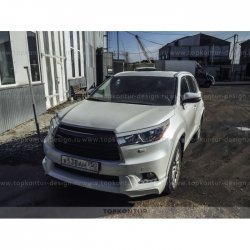 2 199 р. Реснички на фары TopKontur Design Toyota Highlander XU50 дорестайлинг (2013-2017) (Неокрашенные)  с доставкой в г. Горно‑Алтайск. Увеличить фотографию 5