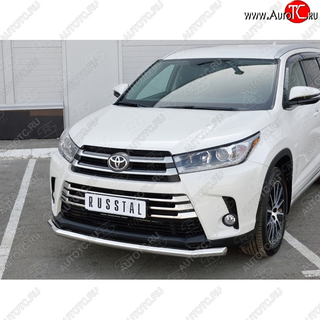 17 999 р. Одинарная защита переднего бампера диаметром 63 мм SLITKOFF  Toyota Highlander  XU50 (2013-2017) дорестайлинг  с доставкой в г. Горно‑Алтайск